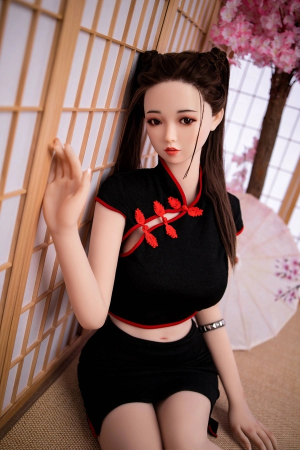 Κούκλα σεξ 100cm C Cup TPE Amber Eyes Black Small Breasts Λεπτομέρειες 20