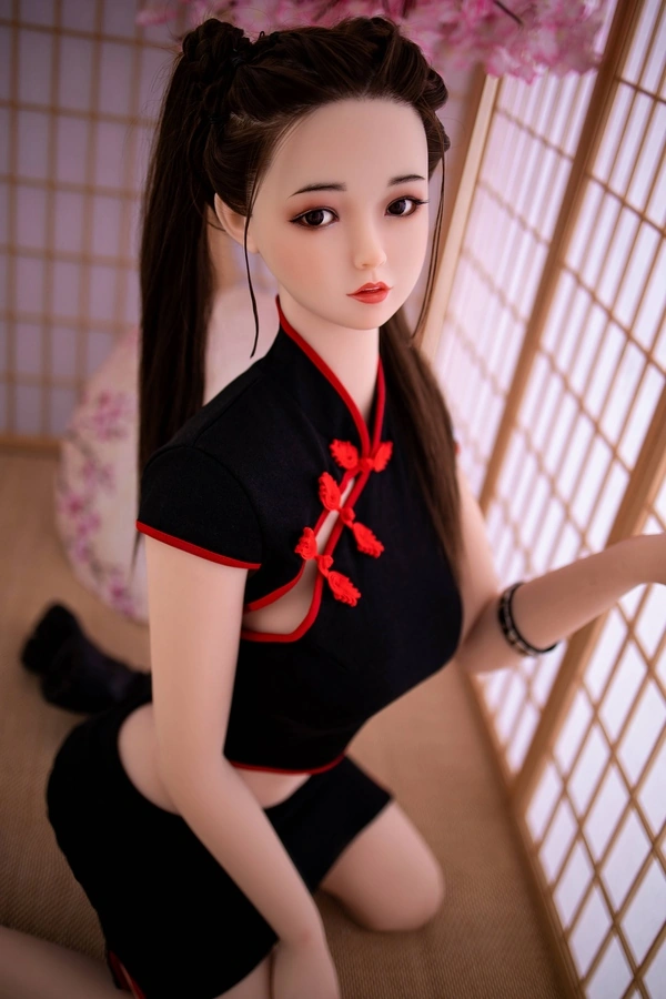 Κούκλα σεξ 100cm C Cup TPE μαύρου μεγέθους με μικρά στήθη και λεπτά χείλη. Λεπτομέρειες προβολής 24