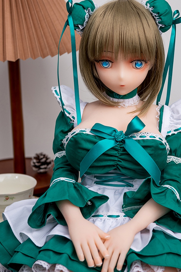 68cm D Cup TPE Thin Lips Green Eyes White Anime Sex Doll Product