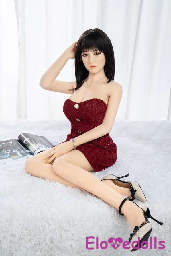 Búp bê tình dục Châu Á 148cm C Cup TPE Ngực nhỏ màu đen Mắt hổ phách Bộ sưu tập 3