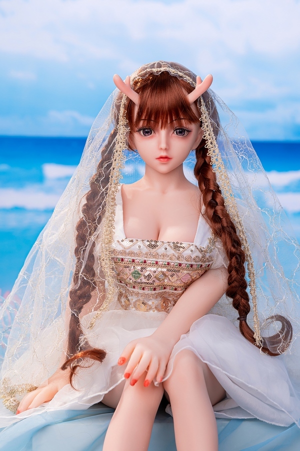 80cm D Cup Silicone Head & TPE Body Petite Red Blue Eyes Mini Sex Doll Gallery 2