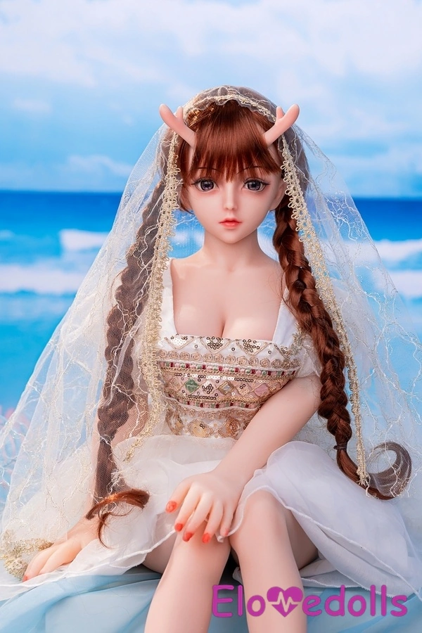 80cm D Cup Silicone Head & TPE Body Petite Red Blue Eyes Mini Sex Doll Gallery 2