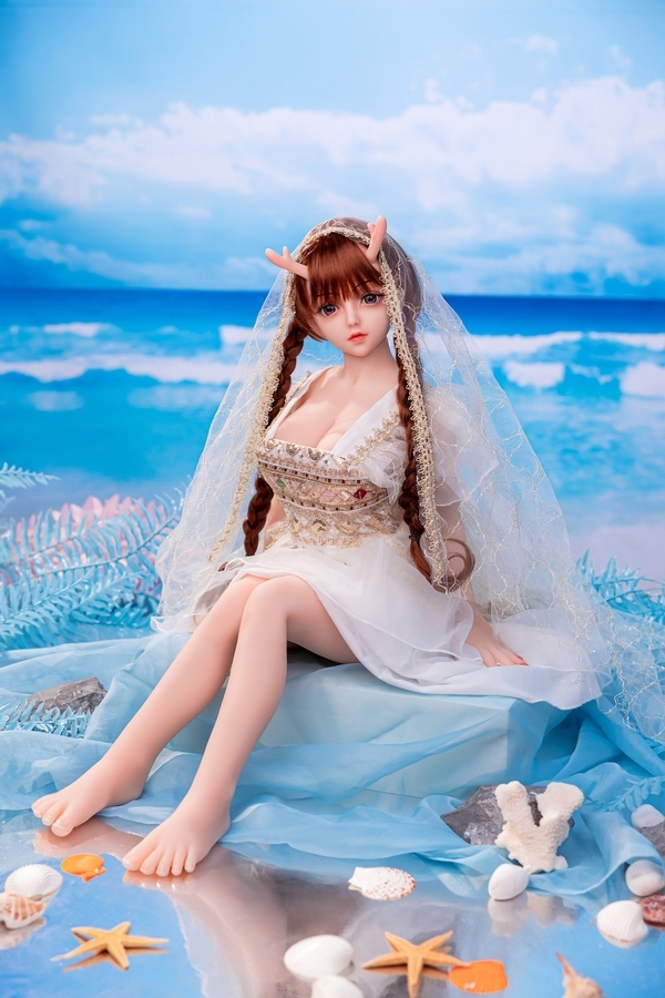 80cm D Cup Silicone Head & TPE Body Petite Blue Eyes Red Mini Sex Doll Gallery 4