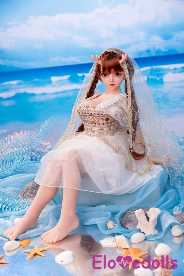 80cm D Cup Silicone Head & TPE Body Blue Eyes Natural Lips Petite Mini Sex Doll Gallery 7