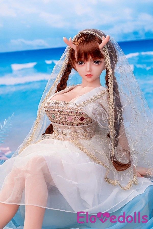 80cm D Cup Silicone Head & TPE Body Blue Eyes Petite Natural Lips Mini Sex Doll Gallery 8