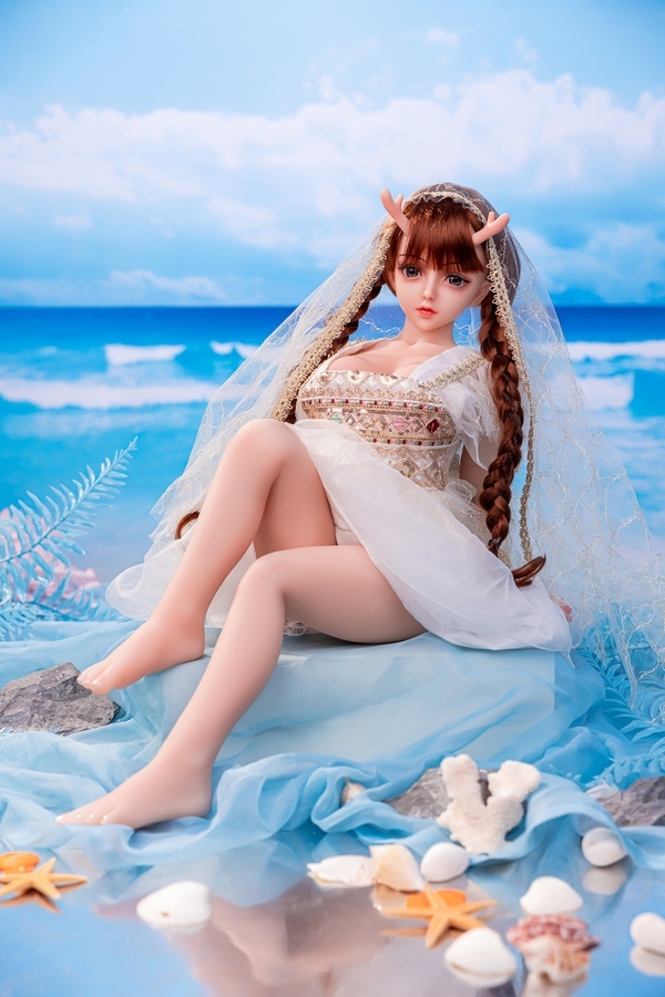 80cm D Cup Silicone Head & TPE Body Blue Eyes Red Petite Mini Sex Doll Gallery 9