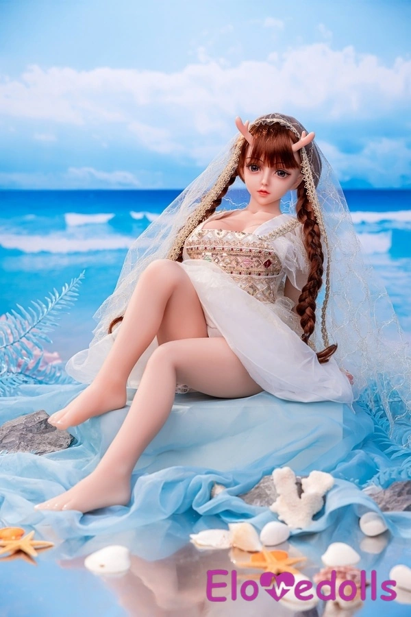 80cm D Cup Silicone Head & TPE Body Blue Eyes Red Petite Mini Sex Doll Gallery 9