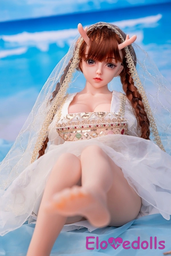 80cm D Cup Silicone Head & TPE Body Blue Eyes Natural Lips Petite Mini Sex Doll Detail View 2