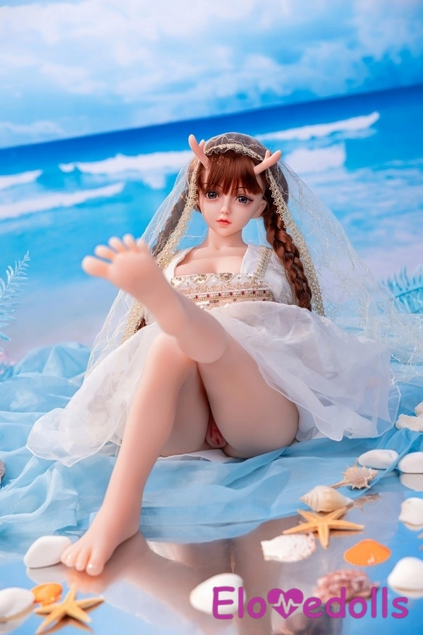 80cm D Cup Silicone Head & TPE Body Blue Eyes Natural Lips Petite Mini Sex Doll Detail View 3