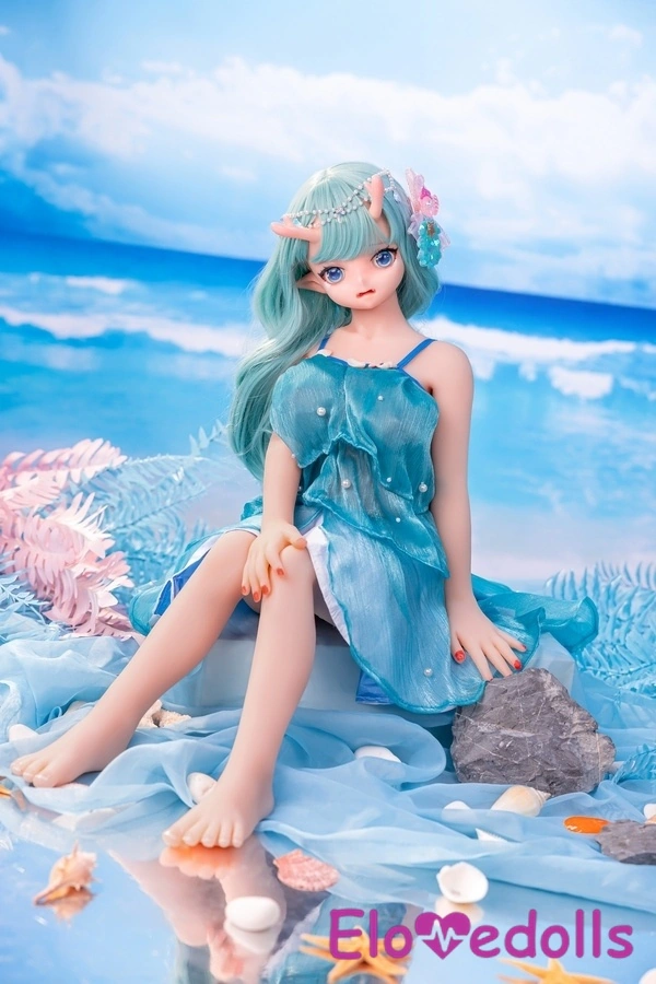 ตุ๊กตาเซ็กส์มินิสีขาว คัพ D ขนาด 80 ซม. หัวซิลิโคนและลำตัว TPE ดวงตาสีฟ้าขนาดเล็ก