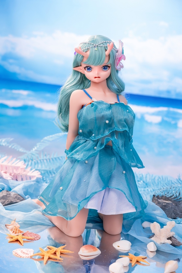 80cm D Cup Silicone Head & TPE Body White Petite Blue Eyes Mini Sex Doll Gallery 8
