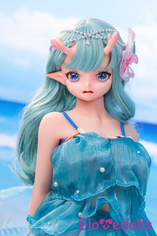 80cm D Cup Silicone Head & TPE Body White Blue Eyes Thin Lips Mini Sex Doll Gallery 9