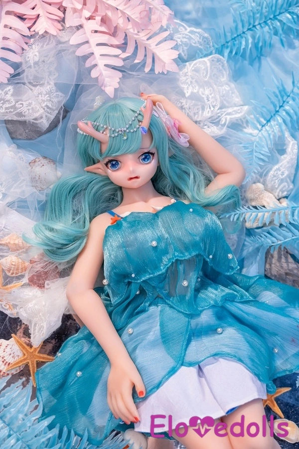 80cm D Cup Silicone Head & TPE Body Thin Lips White Blue Eyes Mini Sex Doll Detail View 1