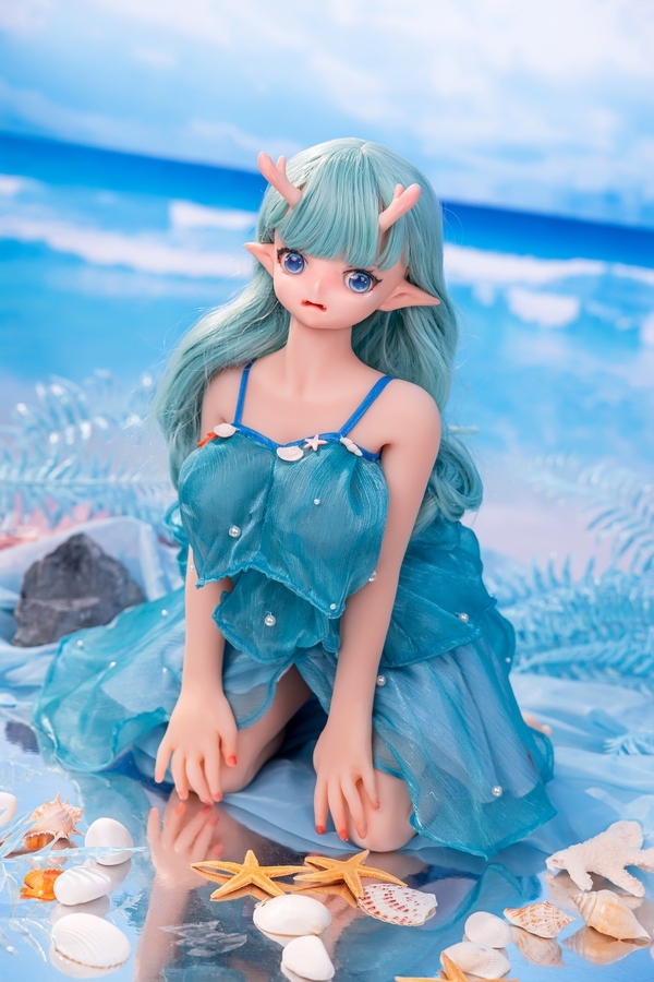 80cm D Cup Silicone Head & TPE Body Thin Lips Blue Eyes Petite Mini Sex Doll Detail View 11