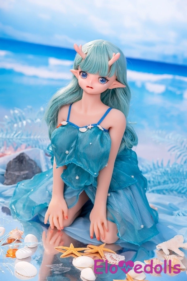 80cm D Cup Silicone Head & TPE Body Thin Lips Blue Eyes Petite Mini Sex Doll Detail View 11