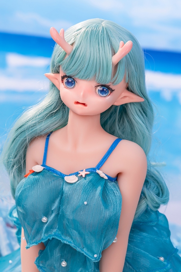 80cm D Cup Silicone Head & TPE Body White Thin Lips Blue Eyes Mini Sex Doll Detail View 12