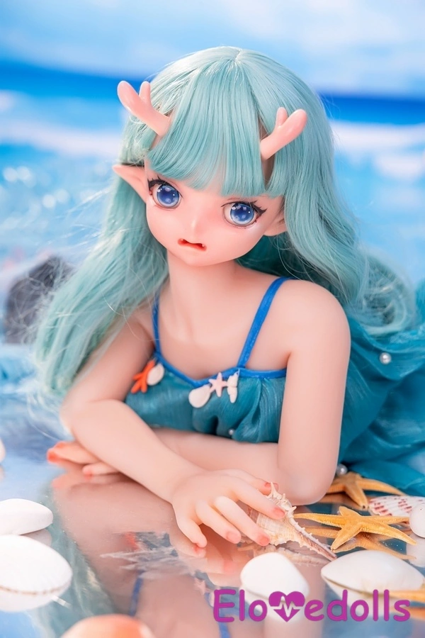 80cm D Cup Silicone Head & TPE Body Thin Lips Blue Eyes White Mini Sex Doll Detail View 15