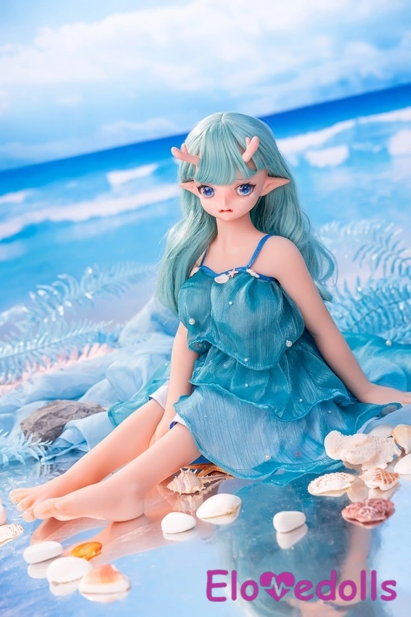 80cm D Cup Silicone Head & TPE Body Petite Thin Lips Blue Eyes Mini Sex Doll Detail View 16