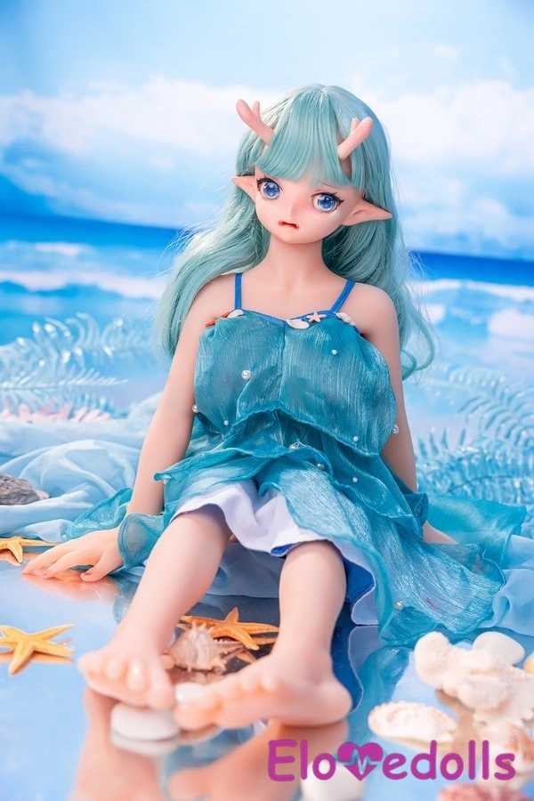 80cm D Cup Silicone Head & TPE Body Petite Blue Eyes Thin Lips Mini Sex Doll Detail View 19