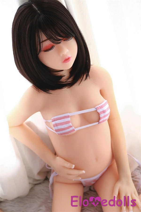 125cm B Cup TPE Black Thin Lips Gray Eyes Mini Sex Doll Gallery 9