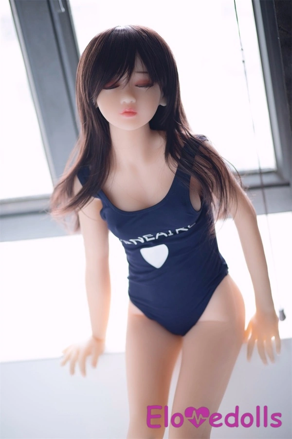 125cm B Cup TPE Thin Lips Black Petite Mini Sex Doll Detail View 2