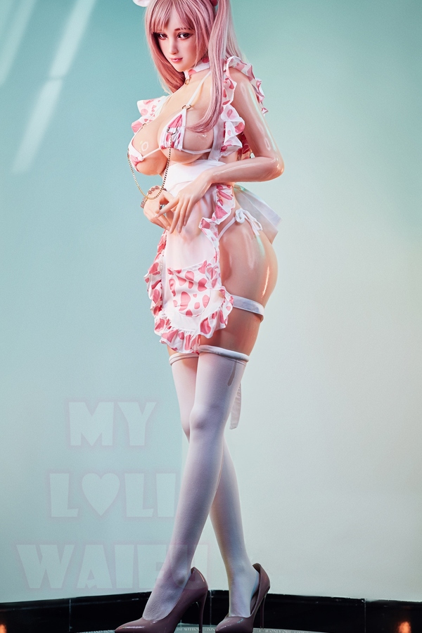 150cm D Cup Silicone Head & TPE Body Blue Eyes Thin Lips Pink Anime Sex Doll Gallery 7
