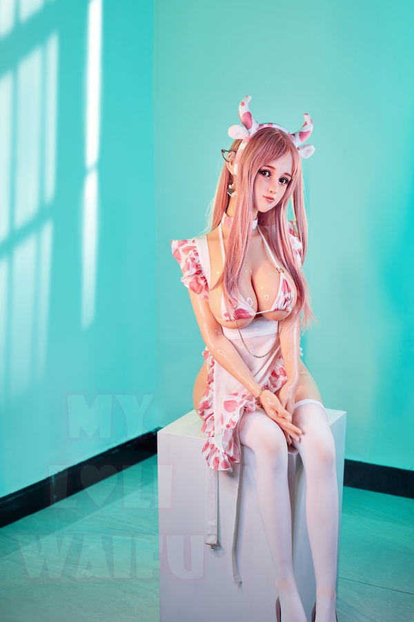 150cm D Cup Silicone Head & TPE Body Pink Blue Eyes Thin Lips Anime Sex Doll Detail View 4