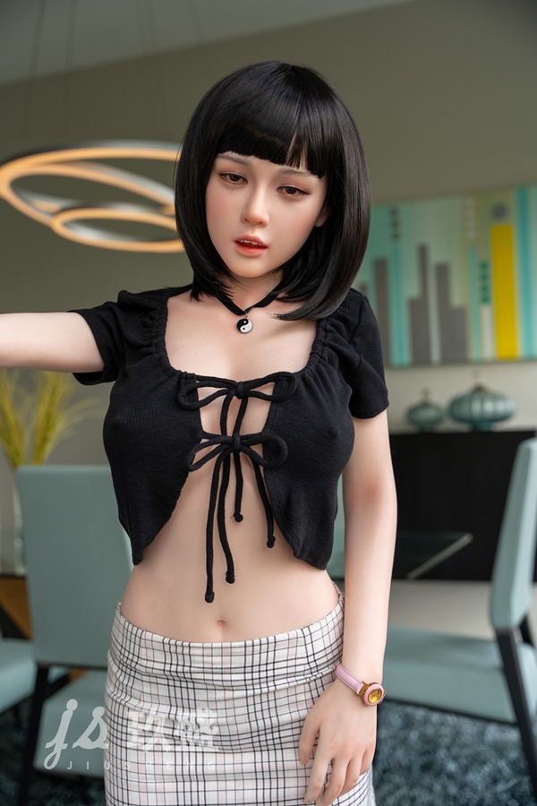 158cm D Cup Silicone Petite Breasts Black Gray Eyes Asian Sex Doll Detail View 14