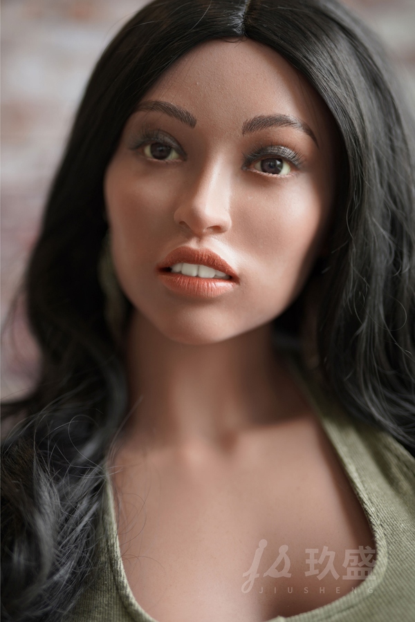 162cm D Cup Silicone Head & TPE Body Black Gray Eyes Voluptuous Big Booty Sex Doll Gallery 8