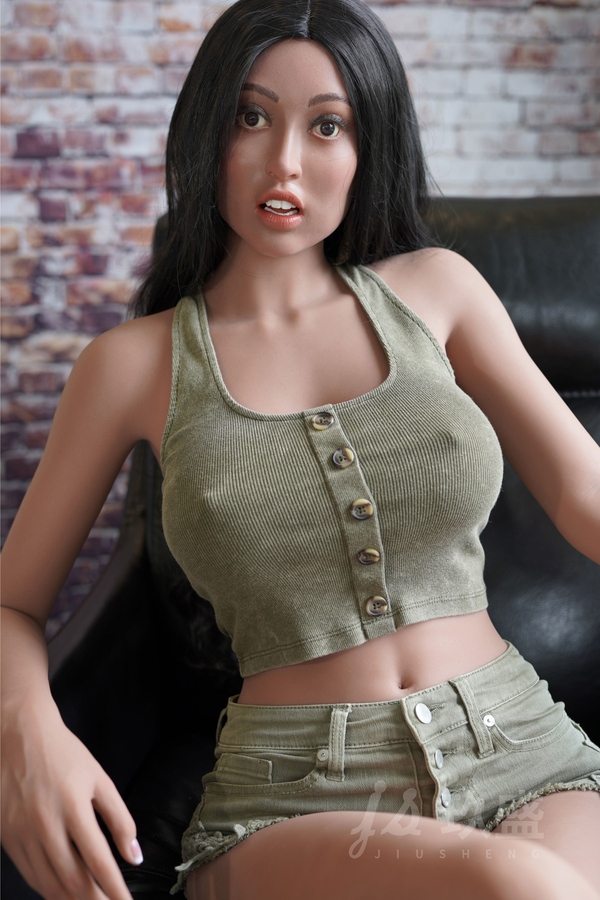 162cm D Cup Silicone Head & TPE Body Black Voluptuous Petite Breasts Big Booty Sex Doll Detail View 13
