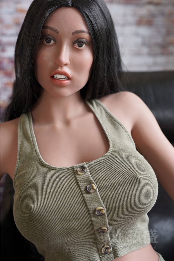 162cm D Cup Silicone Head & TPE Body Black Petite Breasts Voluptuous Big Booty Sex Doll Detail View 26