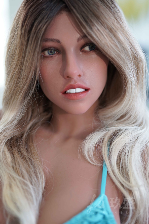 162cm E Cup Silicone Head & TPE Body Gray Eyes Petite Breasts Blonde Realistic Sex Doll Detail View 31