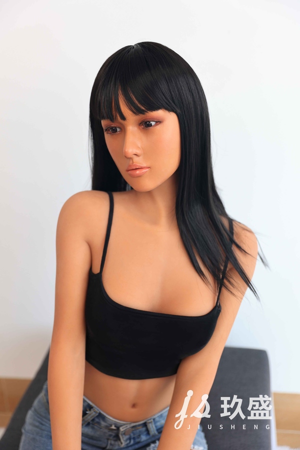 163cm F Cup Silicone Head & TPE Body Amber Eyes Petite Black Asian Sex Doll Detail View 7
