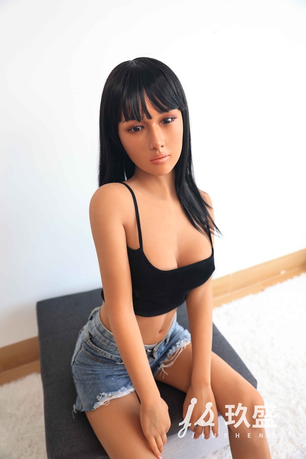163cm F Cup Silicone Head & TPE Body Black Amber Eyes Petite Asian Sex Doll Detail View 8
