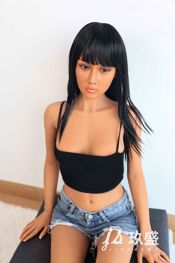 163cm F Cup Silicone Head & TPE Body Amber Eyes Petite Black Asian Sex Doll Detail View 9