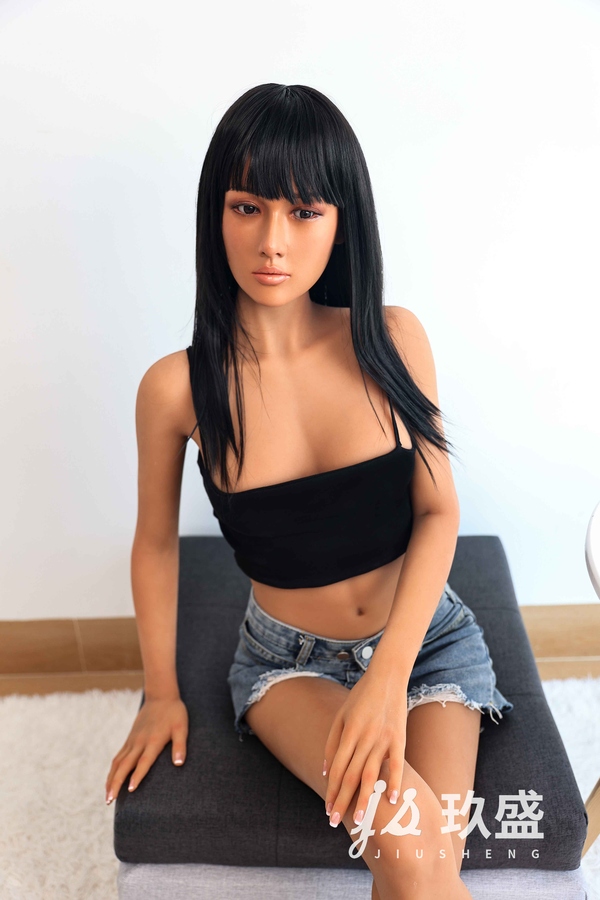 163cm F Cup Silicone Head & TPE Body Petite Thin Lips Amber Eyes Asian Sex Doll Detail View 14