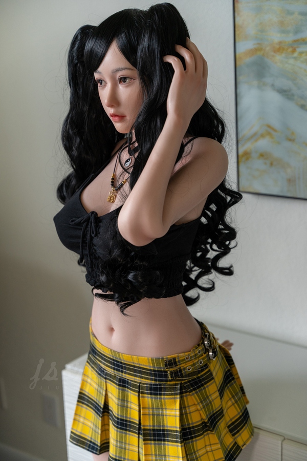 158cm D Cup Silicone Black Petite Breasts Amber Eyes Asian Sex Doll Detail View 21