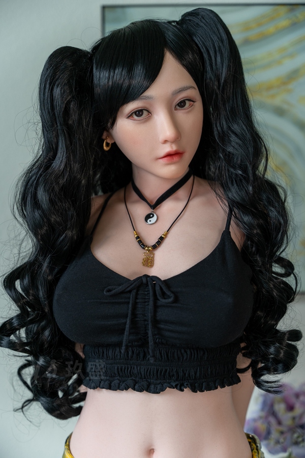 158cm D Cup Silicone Petite Breasts Black Amber Eyes Asian Sex Doll Detail View 33