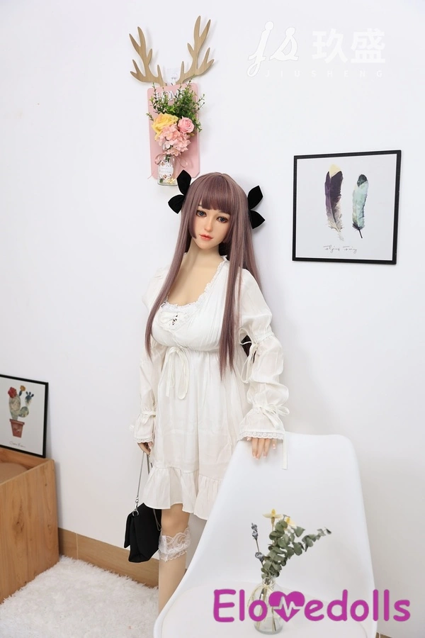 150cm D Cup Silicone Head & TPE Body Gray Eyes White Small Breasts Teen Sex Doll Gallery 5