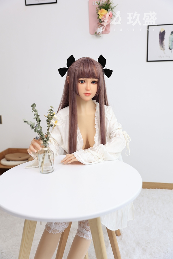 150cm D Cup Silicone Head & TPE Body Gray Eyes White Thin Lips Teen Sex Doll Gallery 8
