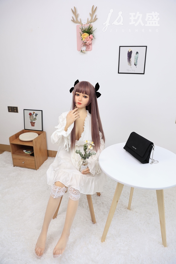 150cm D Cup Silicone Head & TPE Body Thin Lips Small Breasts Gray Eyes Teen Sex Doll Detail View 3