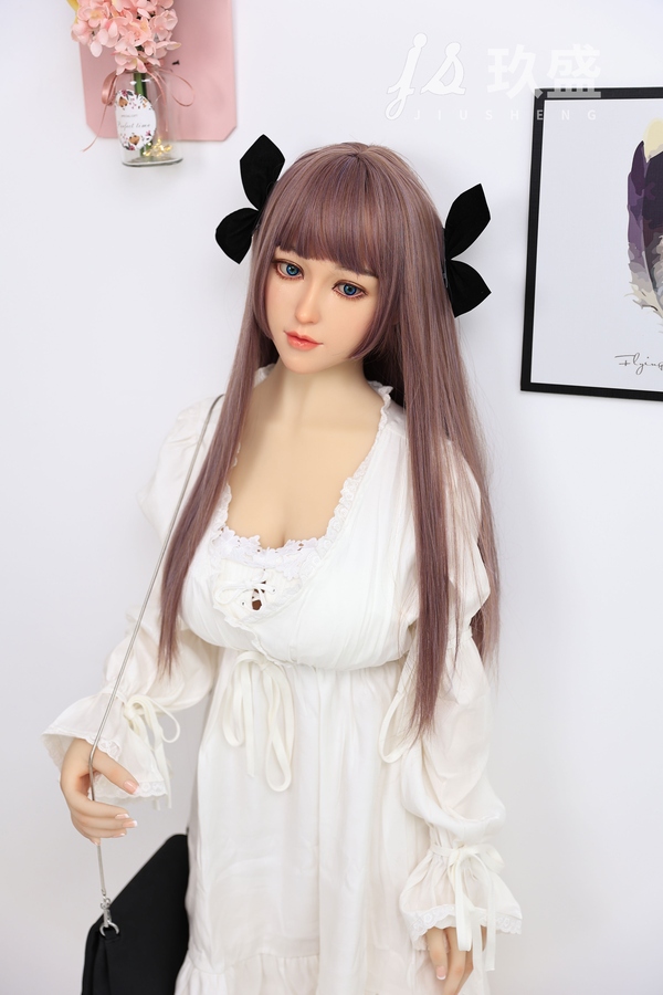 150cm D Cup Silicone Head & TPE Body Gray Eyes Thin Lips Small Breasts Teen Sex Doll Detail View 4