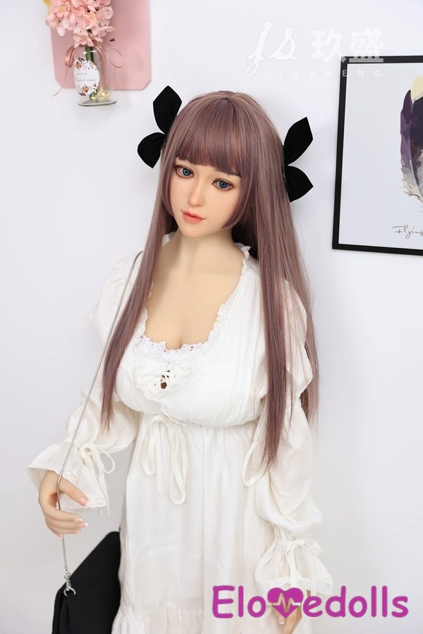 150cm D Cup Silicone Head & TPE Body Gray Eyes Thin Lips Small Breasts Teen Sex Doll Detail View 4