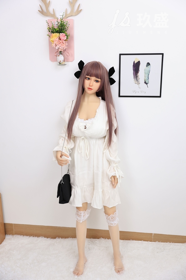 150cm D Cup Silicone Head & TPE Body White Gray Eyes Small Breasts Teen Sex Doll Detail View 5