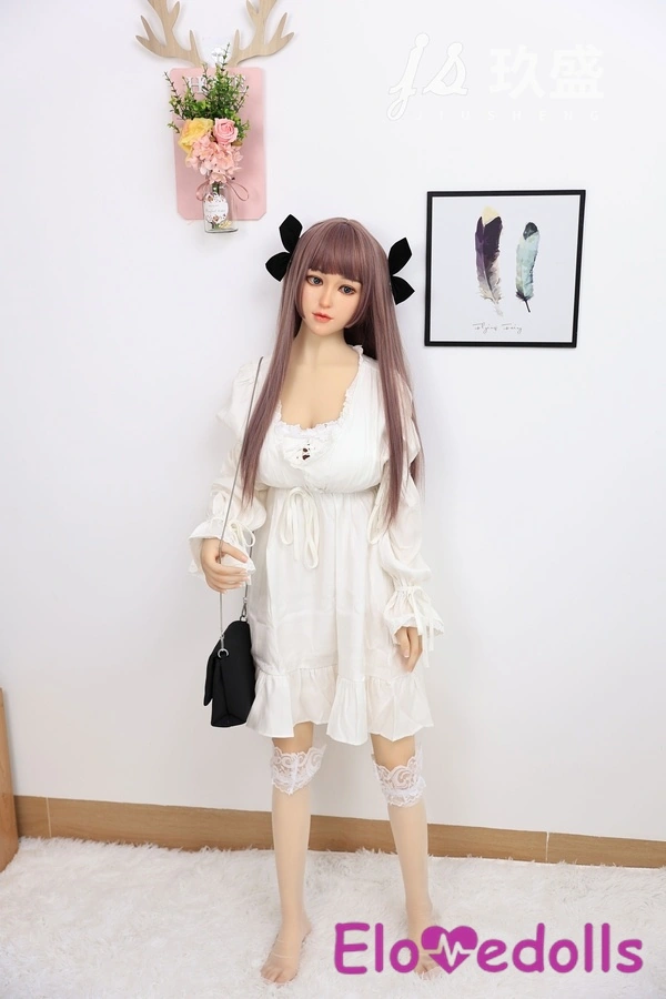 150cm D Cup Silicone Head & TPE Body White Gray Eyes Small Breasts Teen Sex Doll Detail View 5