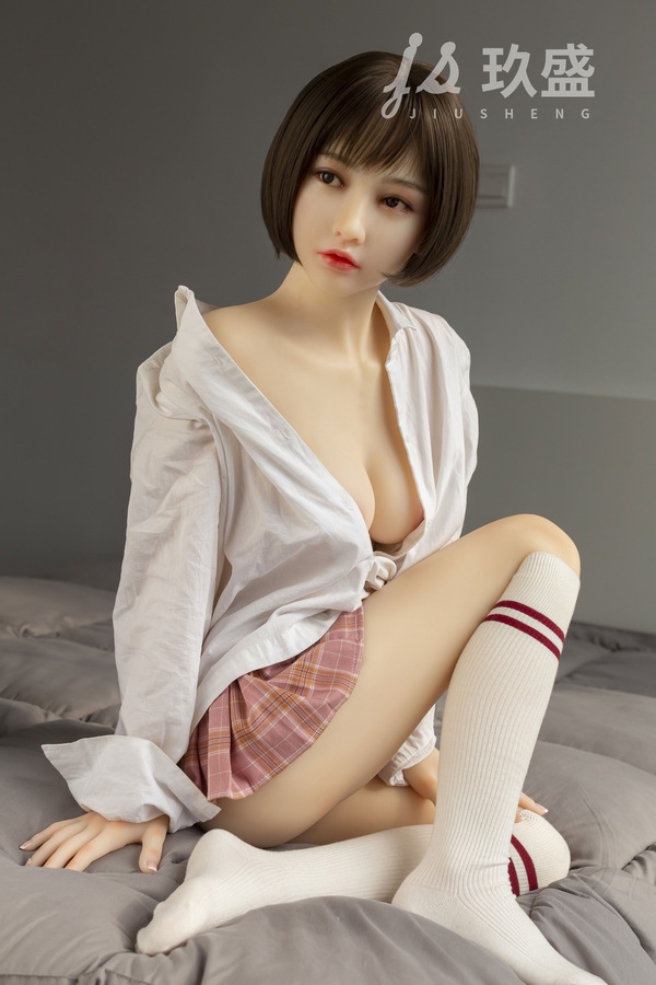 150cm D Cup Silicone Head & TPE Body Gray Eyes Brunette Petite Breasts Teen Sex Doll Gallery 9