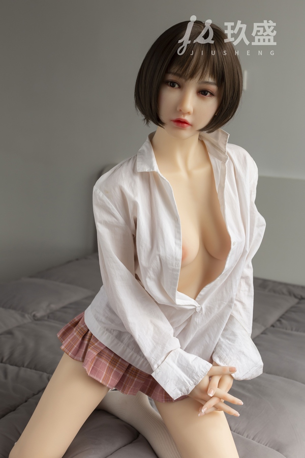 150cm D Cup Silicone Head & TPE Body Petite Brunette Gray Eyes Teen Sex Doll Detail View 3