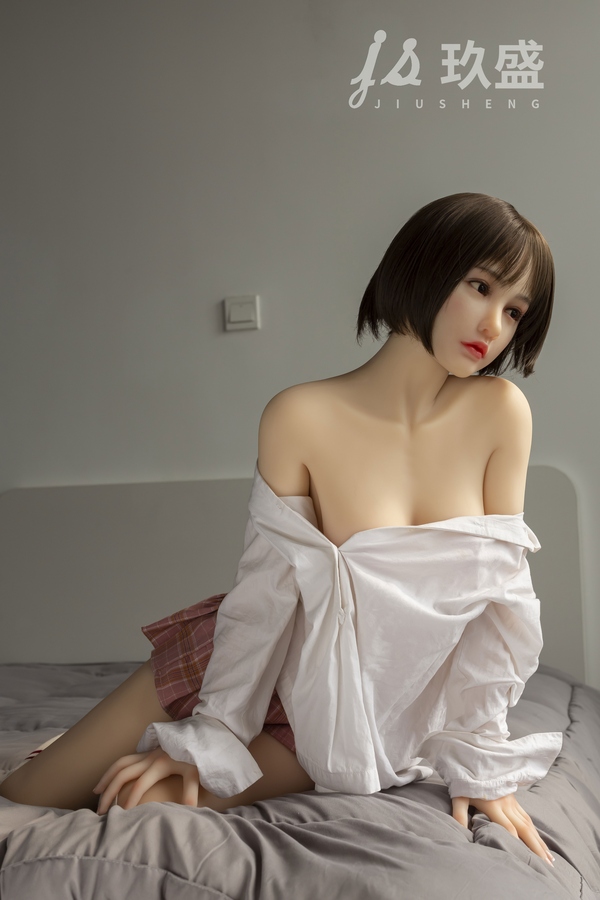 150cm D Cup Silicone Head & TPE Body Gray Eyes Petite Breasts Brunette Teen Sex Doll Detail View 4