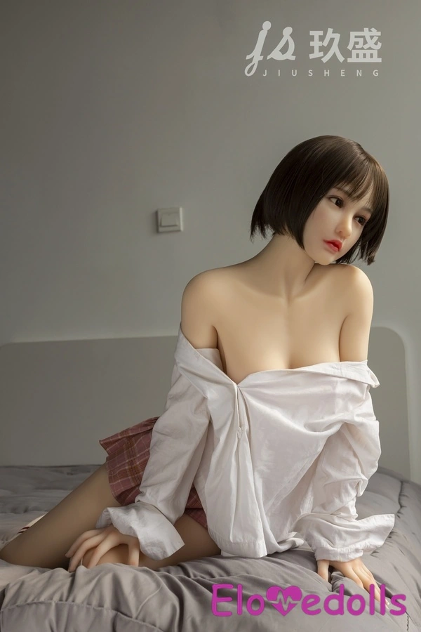 150cm D Cup Silicone Head & TPE Body Gray Eyes Petite Breasts Brunette Teen Sex Doll Detail View 4