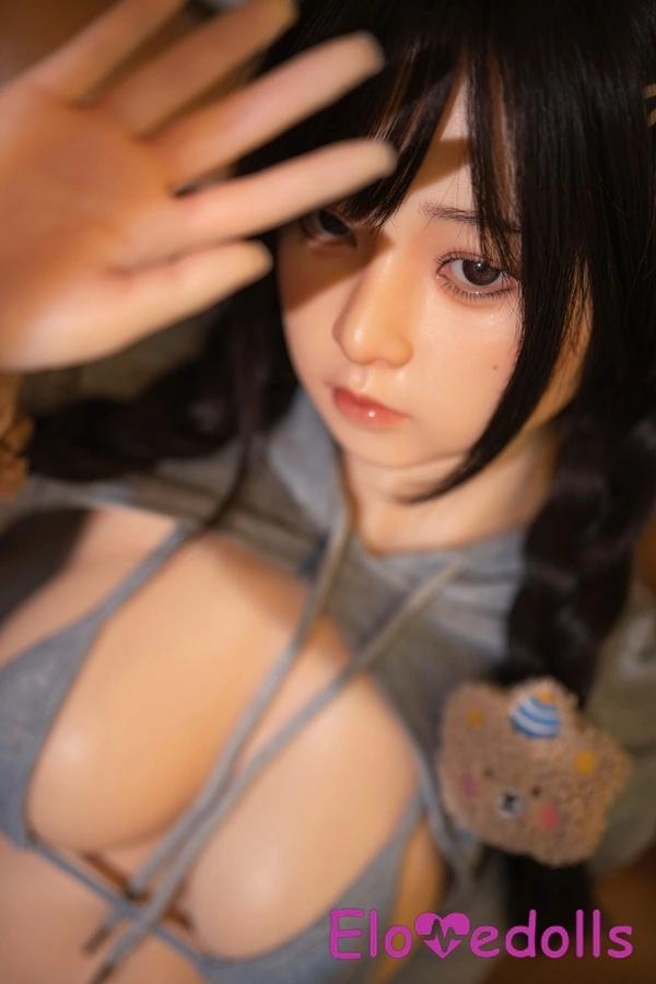 Muñeca sexual de silicona de 83 cm, copa B, pechos pequeños, ojos grises pequeños, vista detallada del torso 8